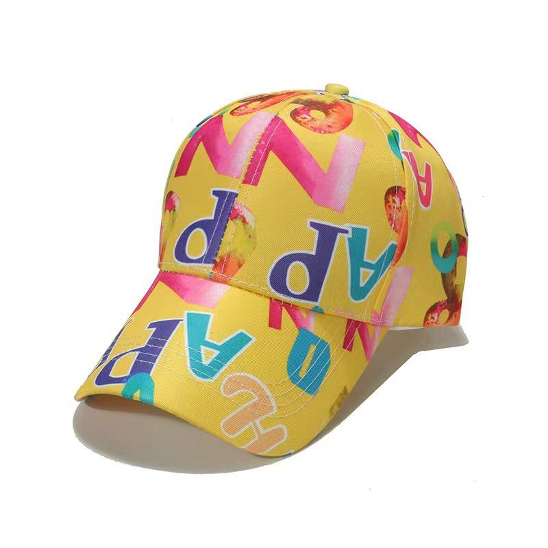 Unisex Sommer Baseballkappe Buchstabendruck Hip Hop Koreanisches Graffiti Snapback Sonnenhut für Streetdance Lässige Party K-Pop Stil