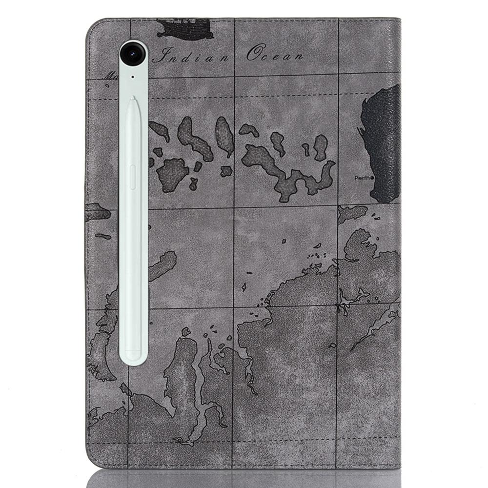 Für Samsung Galaxy Tab S10 FE/S9 FE Schutzhülle Kartenmuster PU-Leder Tablet Brieftaschenhülle