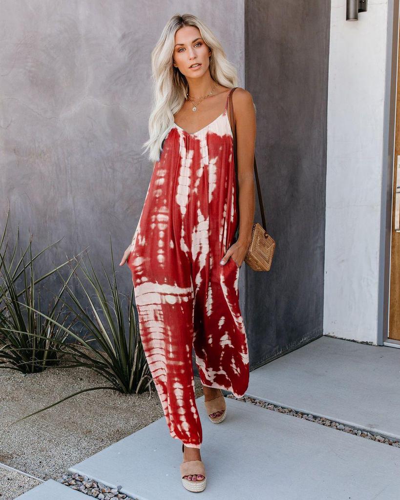 2022 New Women's Sexy Wide-Leg Suspender Jumpsuit