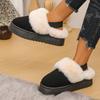 Thick-soled fluffy snow boots slippers women's new fashion outer wear one-pedal bag head velvet thermal cotton shoes women