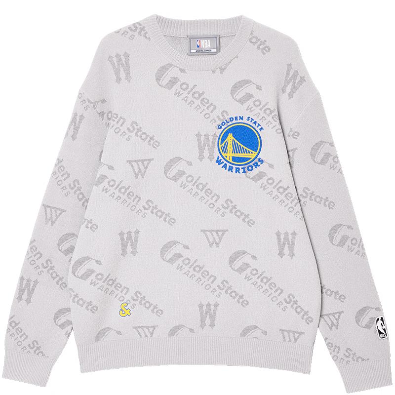 Мужской свитшот Jack & Jones с вышивкой NBA Warriors, с круглым вырезом XS