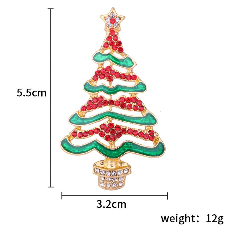 Weihnachtsbroschen Set Baum Weihnachtsmann Schneemann Schlittenglocke Stiefel Anstecknadel für Weihnachts-Pullover Dekoration Körperaccessoires