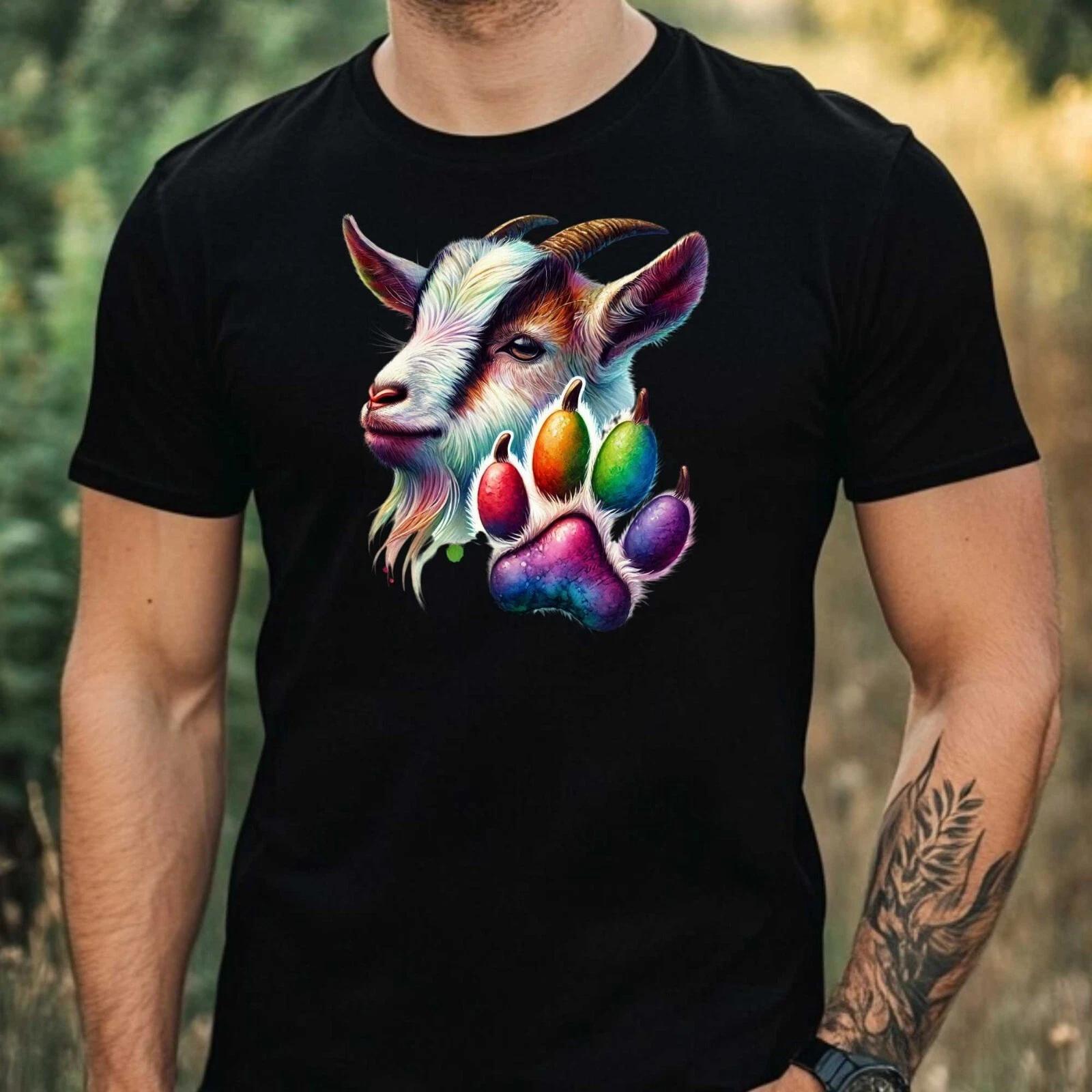 T-Shirt Herren Bunter Tierpfotenabdruck Motiv Baumwolle Größe XS bis 5XL XS