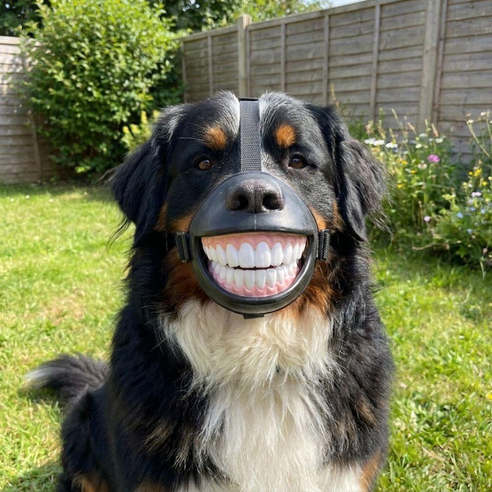 Adjustable Smiling Teeth Pet Muzzle Anti-Bite Grinning Dog Mask Dog Photo Mouth Cover Outdoor Trip