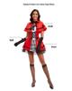 Gothic Little Red Riding Hood Halloween Costume with Hood and Short Skirt