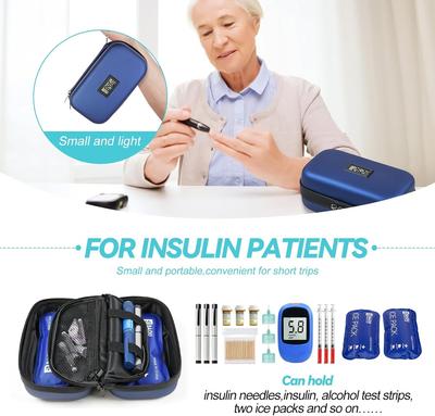 24-hour Insulin Cooler TSA Approved Drug Diabetes Cooler Travel Thermometer Temperature Display Refrigerated Drug Refrigerated Insulation Bag