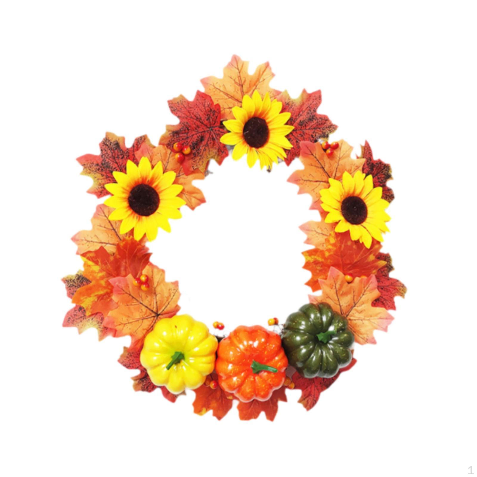 

Искусственный венок на Хэллоуин, подвесные украшения, настольные кленовые листья, декоративные with sunflowers