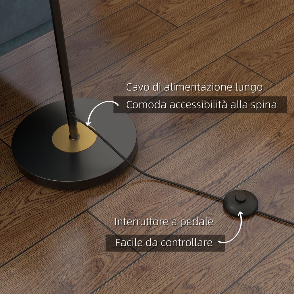 Metal Tree Floor Lamp with Three Glass Shades. 36x162cm. Black and Gray