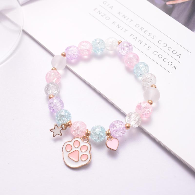 Crystal Bracelet Alloy Colored Beaded Bracelet Student Friendship Fashion Bracelet Bead Glass Hot Selling New Cartoon