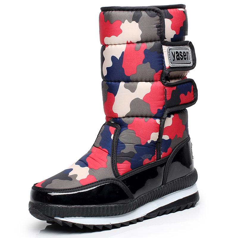

Женские зимние ботинки больших размеров, утепленная плюшевая хлопковая обувь, водонепроницаемые противоскользящие камуфляжные ботинки 36