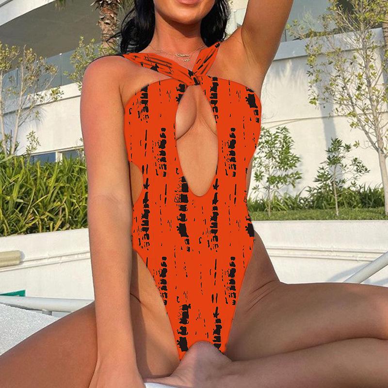 2025 Stylish Black Lace One-Piece Swimsuit: Sexy Backless Design for Women