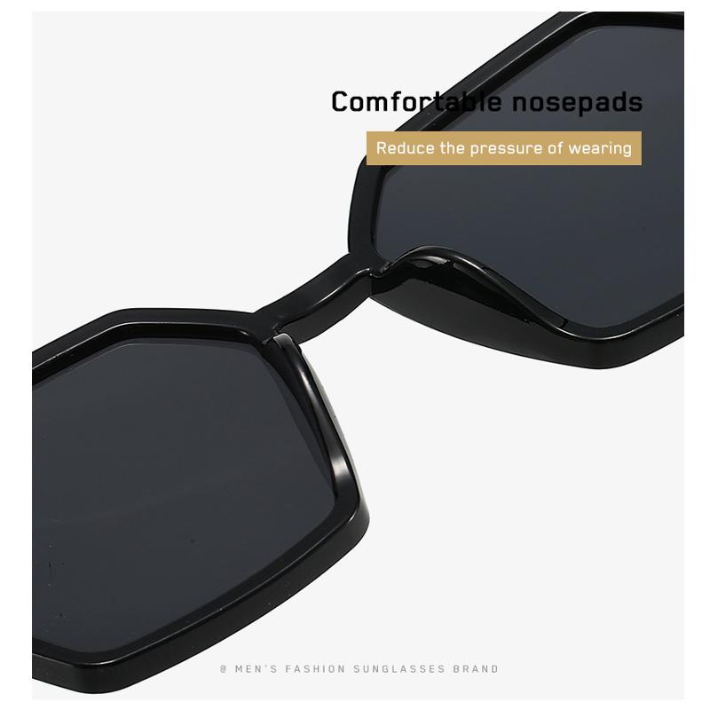 Korean Polygonal Frame Trendy Fashion Sunglasses For Men And Women Street Photography Sun Protection Essential Outdoor UV Protection