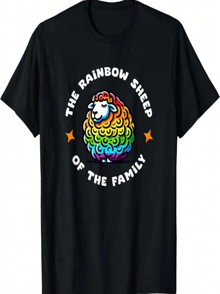 Pecora Arcobaleno della Famiglia 2024 Orgoglio Gay Alleati LGBTQ+ Maglietta