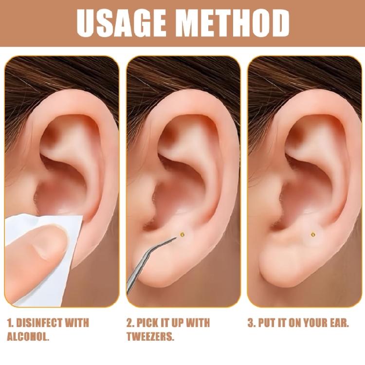 100Pcs Acupunctures Beads Auricular Ear Stickers Clear Disposable Ear Stickers Acupoint Pressure Stimulation Patches