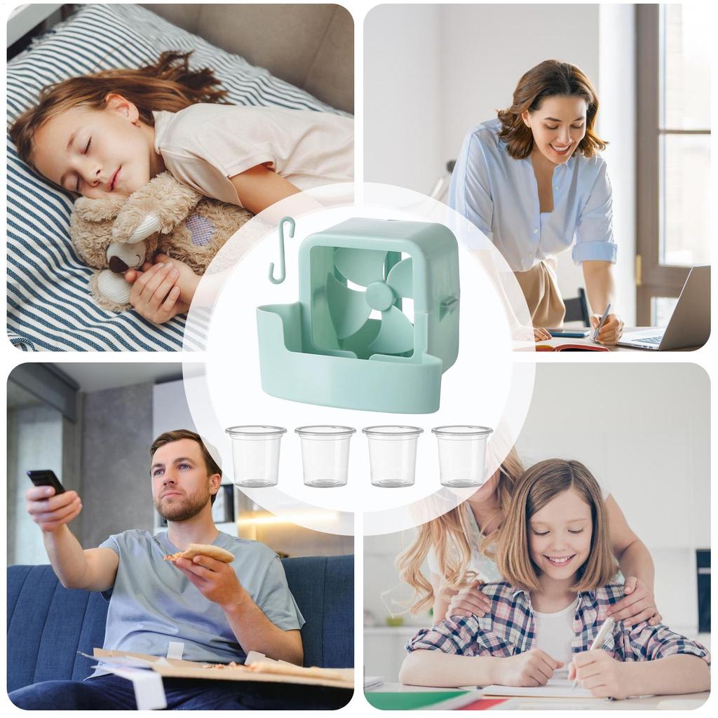 Portable Fan Ice Mist Cooler Punch free Fan Cooler Hangable Hold Ice Box Ice Box Attachment Fan Accessories for Home Office