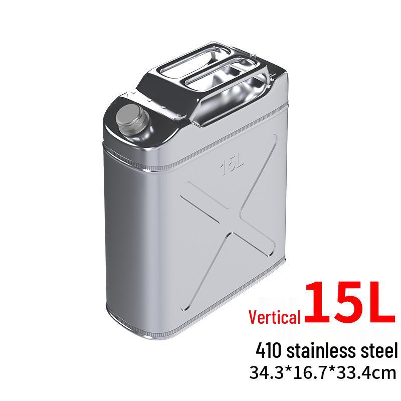 Stainless Steel Fuel Can - 304 Gasoline & Diesel, 10L/20L/30L, Thickened Portable Car Spare Tank