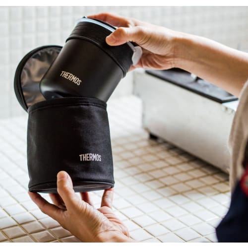 Thermos Lunch Box for Cooking Rice, Approximately 0.7 Cups, Black JBS-360 BK