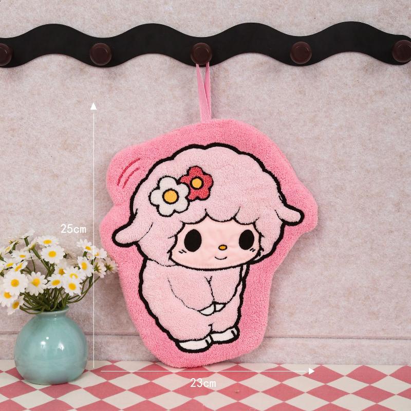 Sheep Shaped Hand Towel Handkerchief Kitchen Towels Super Absorbent Towel Hanging Cleaning Cloth Bathroom Kitchen Accessories