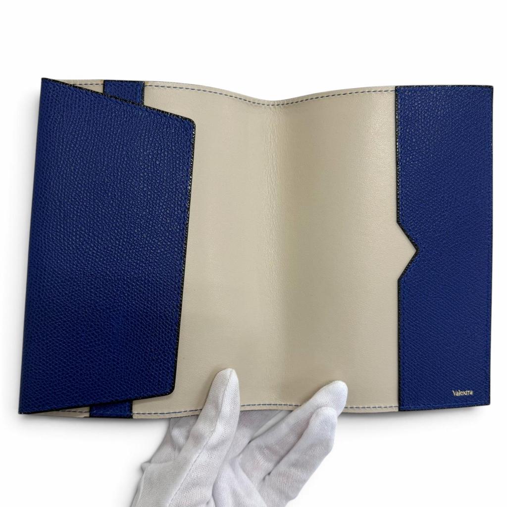Very Good Valextra Other Accessories Book Cover for Paperbacks Blue Leather Used
