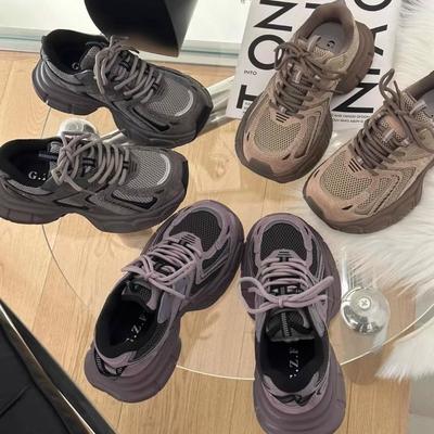 Fashion Platform Dad Shoes Women's Autumn New Versatile Retro Lightweight Casual Running Shoes Sneakers