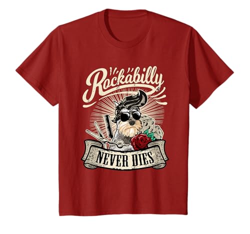 Rock n Roll Never Dies Dog Lover Schnauzer T-Shirt