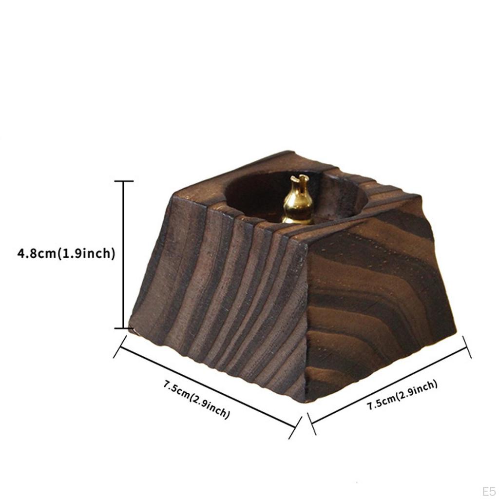 Holder Ornament Wooden Decorative Ash Catcher Gift Censer Burner Stand for Yoga Desktop Home