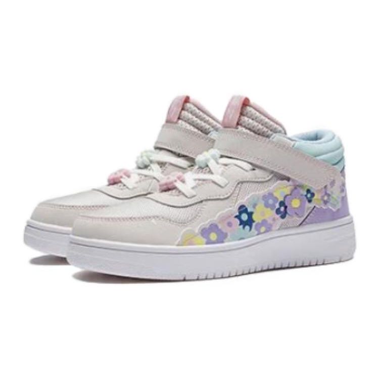 Li Ning Youth Shaohua 1.5 Comfortable Versatile Durable Mid-Top Kids Skate Shoes Kids Skate Shoes Gray Blue Purple YKCS118-4