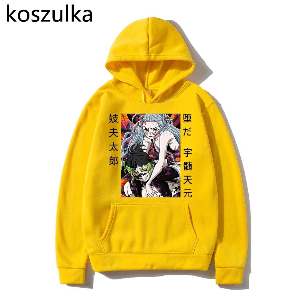 

Толстовка с капюшоном в стиле аниме «Demon Slayer», женская толстовка Gyutaro Entertainment District, унисекс, манга, Kimetsu No Yaiba, одежда, пуловер, толстовка 3XL