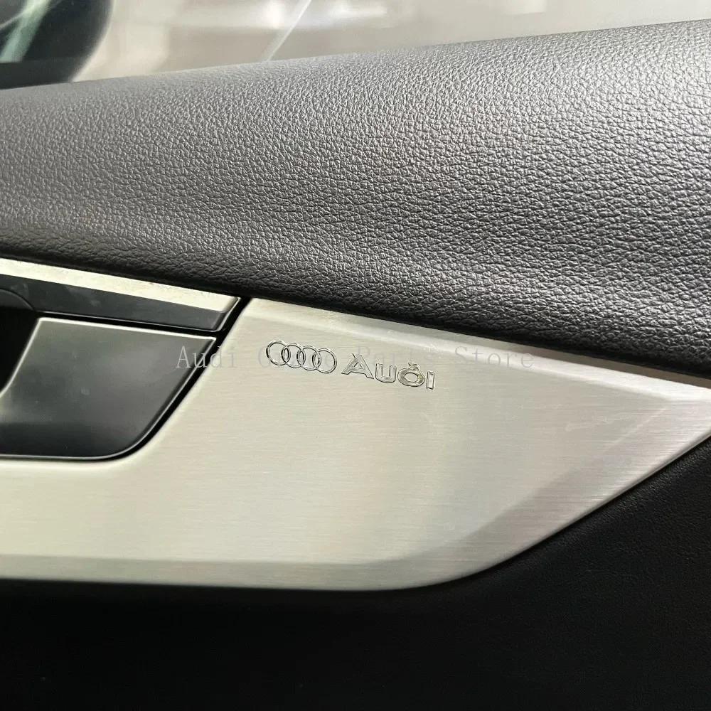 4/8PCS For 5hbrz A3 A4 A5 A6 A7 Q3 Q7 Q8 TT Center Console Display Door Handle Window StickerCar Metal Sticker Modified Car Logo hbrz5