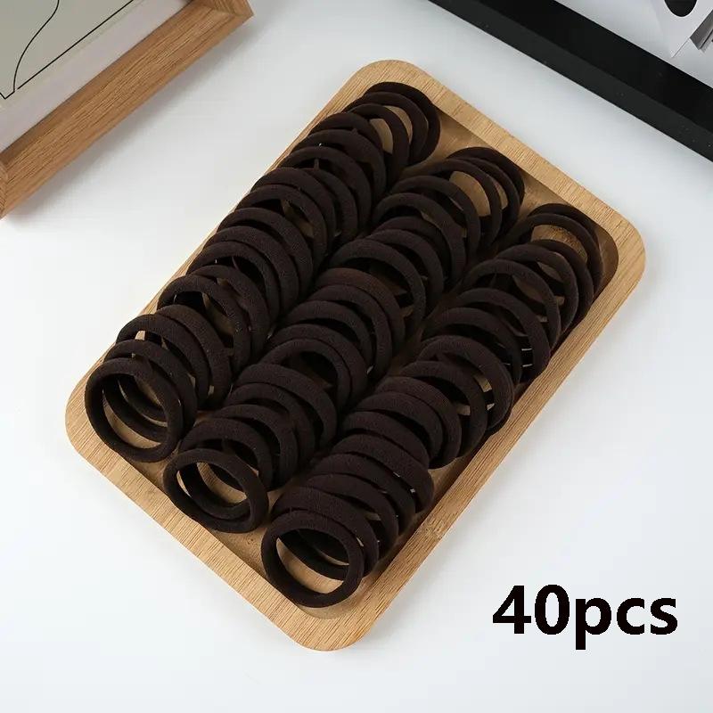 20/40 Solid Color Elastic Hair Bands | High Elasticity, Stylish and Easy Ponytail Rack, Suitable for Ladies Daily and Casual Use