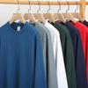 Herren 380g Schwergewicht Reiner Baumwoll-Frottee Retro Hoodie, Unisex Unifarben, Langarm Rundhals, Anpassbar