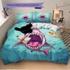 3pcs Shark Attack Bedding Set, Includes 1 Comforter + 2 Pillowcases, Without Pillow Inserts, Soft Comfortable, Lightweight Breathable, Print