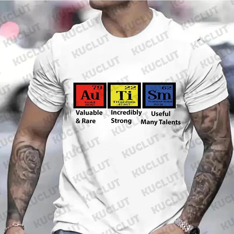 Autism Periodic Table Shirt for Men Women Clothing Autism Awareness Month T-shirts Special Education Teacher Autism Tshirt
