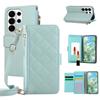 Crossbody Long Lanyard Flip Cards Solt Wallet Leather Bag Case for Samsung S26 Ultra S25 S24 S23 S22 A27 A17 A37 A57 Stand Cover