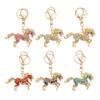 2026 Year of Horse Keychain Colorful Sparkling Rhinestones Key Chain Bag Backpack Hanging Decoration