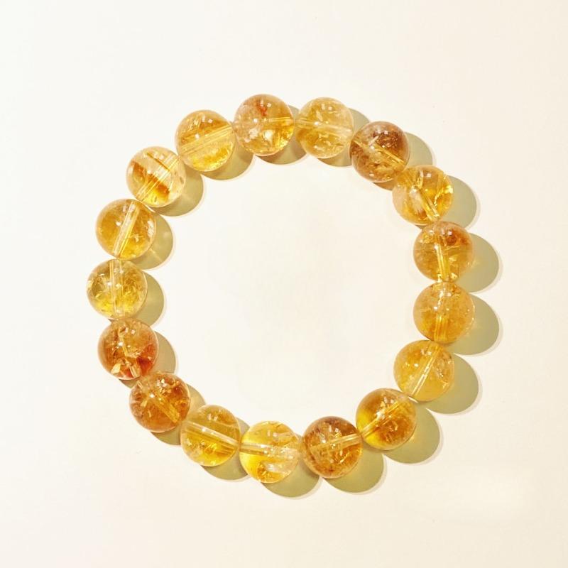 Natural Yellow Topaz Bracelet, Glittering Ice-flake Bracelet, Symbiotic Lucky Charm Bracelet
