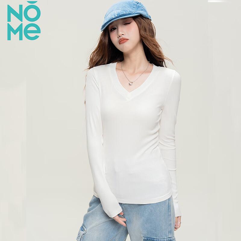 NOME Women s Slim-Fit V-Neck Long Sleeve T-Shirt L