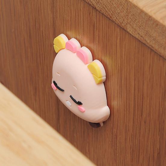2Pcs Cartoon Door Stopper Wall Protector Quiet Shock Absorbing Door Stops Wall Shield Cushion Soft Adhesive Wall Bumper Guard for Door Handle Knob