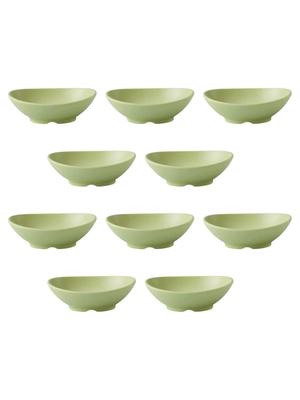 Taiwa Deep Smoky Set of Simple Melamine Commercial Made In CORE Plates, Green, 12cm, 10, Design, Dishwasher-Safe, Drainage, Stain-Resistant,