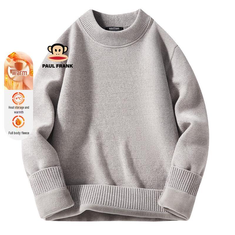 Paul Frank Men's Plush Lined Heavyweight Winter Round Neck Sweater
