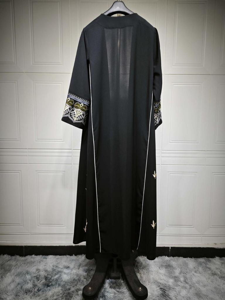 MQ105 Embroidered Patchwork Abaya Cardigan - Spring/Summer Trend