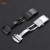 18mm 20mm 22mm Watch Clasp Folding Buckle 316L Solid Stainless Steel Men Women Watch Buckle Silver Black Button for Metal Strap