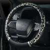 KAFEEK Leopard Print Steering Wheel Cover 15 Inch, Microfiber Leather Cheetah Pattern for Women Girls, Non-Slip Rubber Inner, All-Season Comfort,