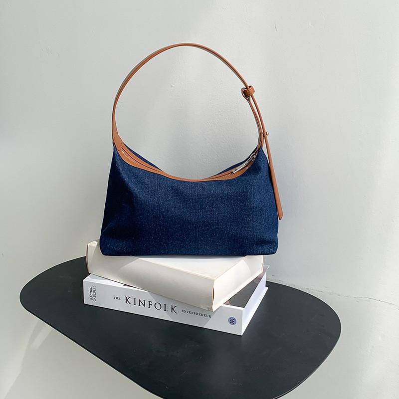 IELGY Stitching Denim Casual Handbag