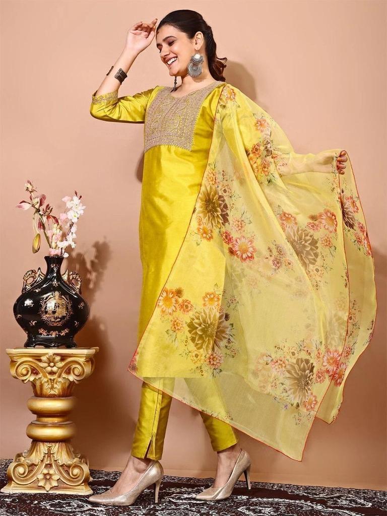 Indian Bollywood Kurti Salwar Suit Women Party Wear Kurta Pant Dupatta Set Dress