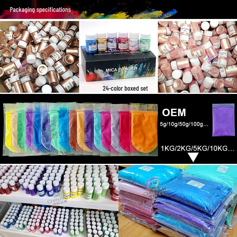 56-Color Crystal Epoxy Mica Powder: Pearlescent Pigment for Soap & Slime, 8-10g Each