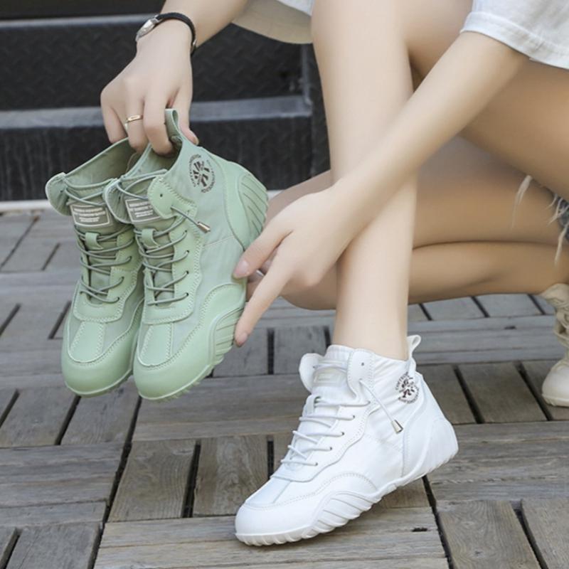 Moda Primavera Estate Donna Scarpe Alte in Tela Verdi Sottili Traspiranti Versatili Scarpe Coreane Tendenza Sneaker Casual Leggera da Donna