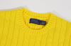 POLO Ralph Lauren Short Sleeve Cotton Cable Crew Neck Size Yellow Women's Sweater, Small, (Product Code 01020123)