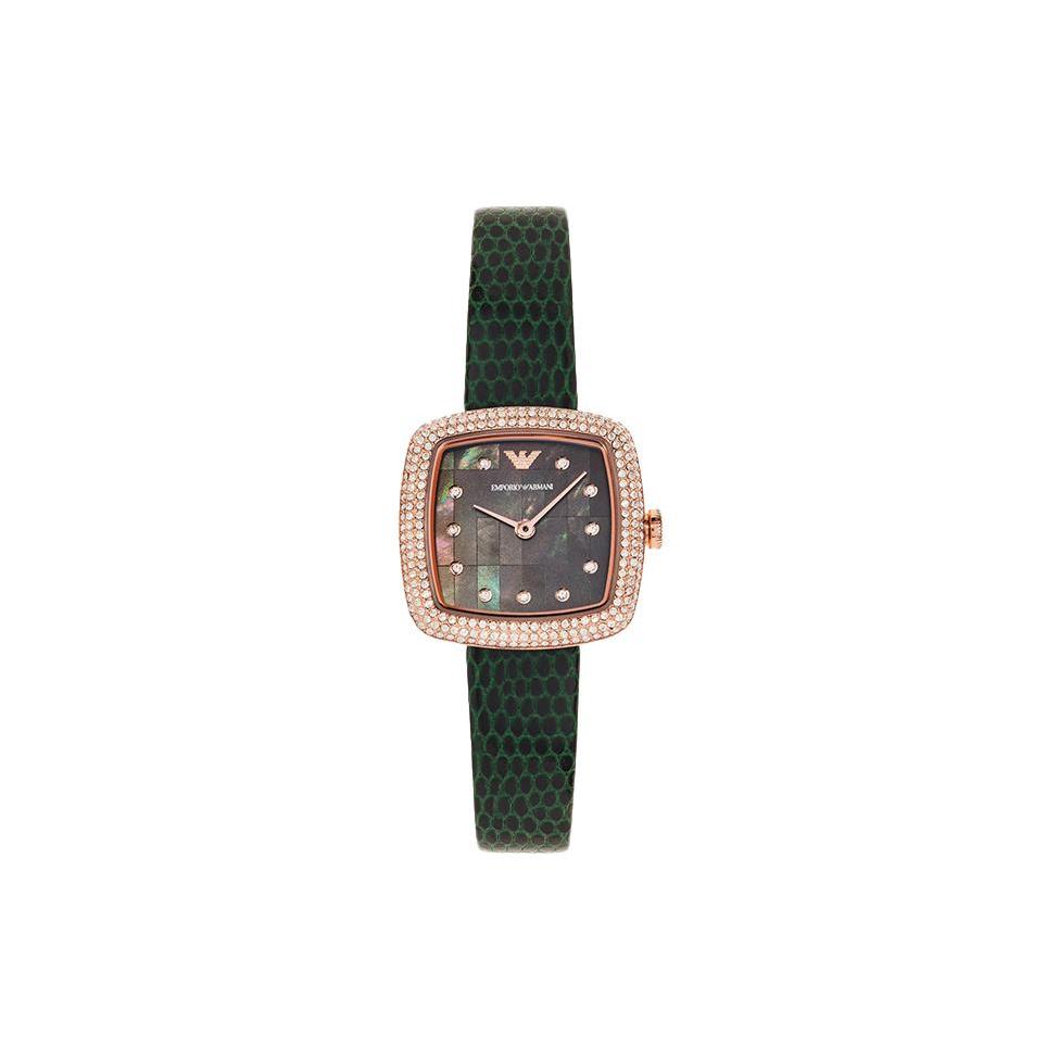 

EMPORIO ARMANI Baby s Breath Collection Wrist Watch Quartz Movement Leather Strap Green Dial Women s AR11497 AR11497 Green Dial