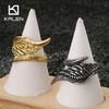 Vintage Stainless Steel Angel Wings Ring Men's Creative Guardian Feather Older Personalized Trend Jewelry Finger Anillos